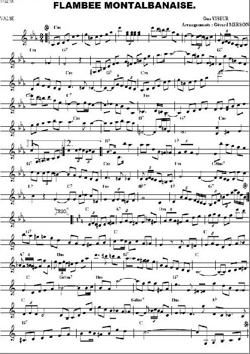 télécharger la partition d'accordéon Flambée montalbanaise (Arrangement : Gérard Merson) (Valse) au format PDF
