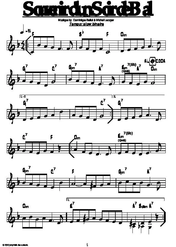 télécharger la partition d'accordéon Souvenir d'un soir de bal (Slow) au format PDF