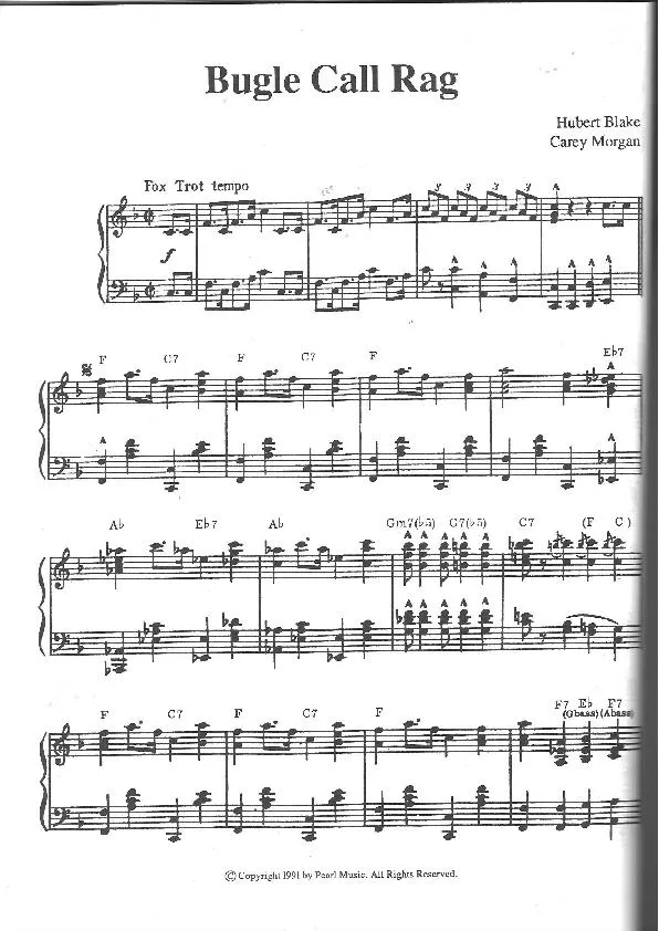 télécharger la partition d'accordéon Bugle Call Rag (Fox Trot) au format PDF