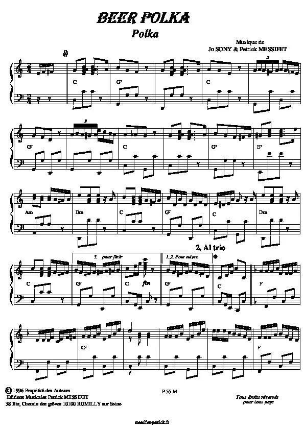 télécharger la partition d'accordéon Beer Polka au format PDF