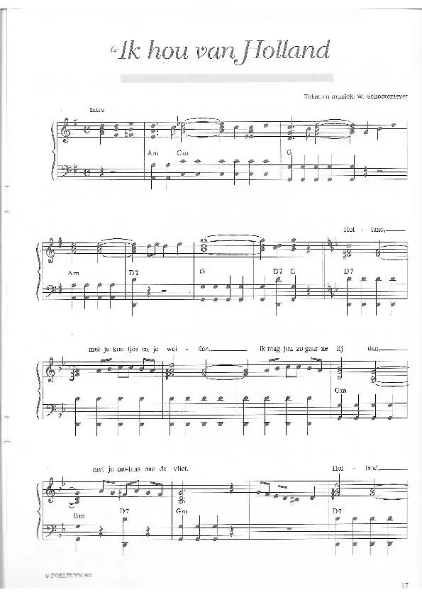 télécharger la partition d'accordéon Ik hou van Holland (Chant : Joseph Schmidt) au format PDF