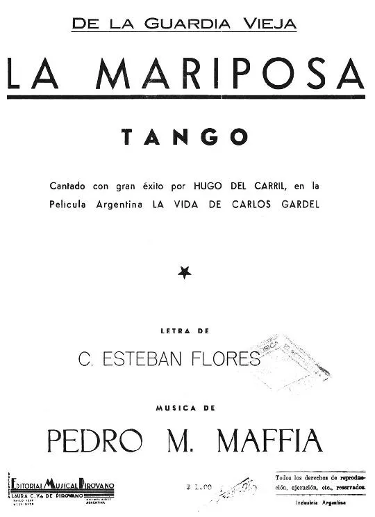 télécharger la partition d'accordéon La Mariposa (Tango) au format PDF