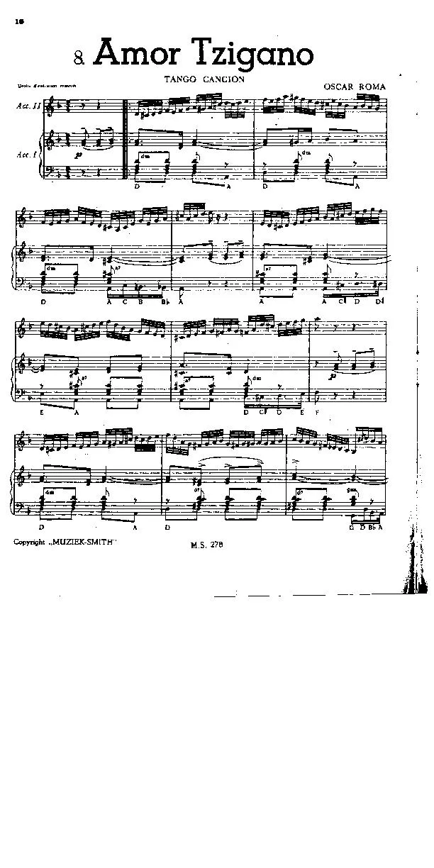 télécharger la partition d'accordéon Amor Tzigano (1er + 2ème Accordéon) (Tango Chanté) au format PDF