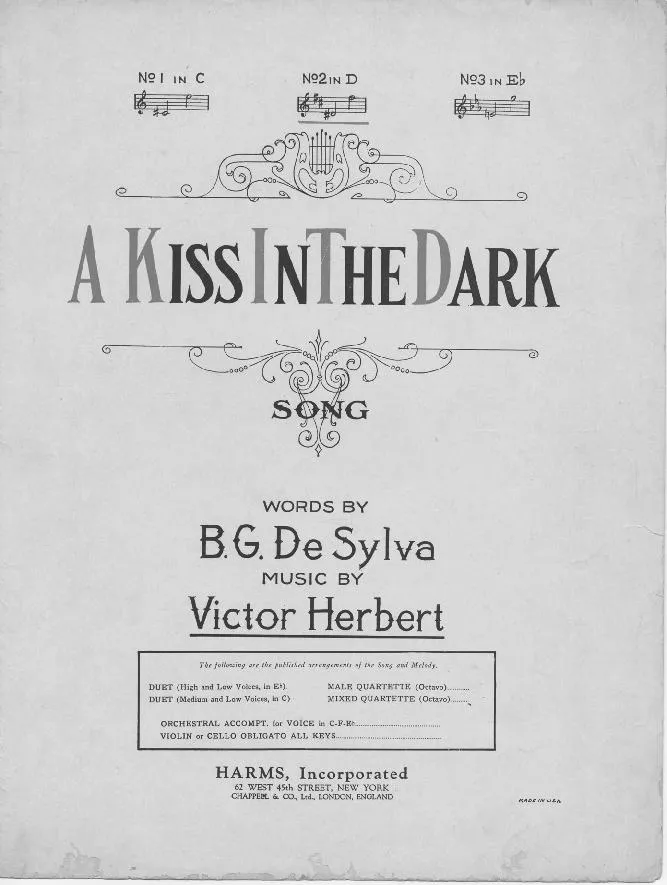 télécharger la partition d'accordéon A kiss in the dark (Valse) au format PDF