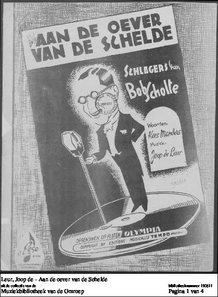 télécharger la partition d'accordéon Aan de oever van de Schelde (Chant: Bob Scholte) (Valse) au format PDF