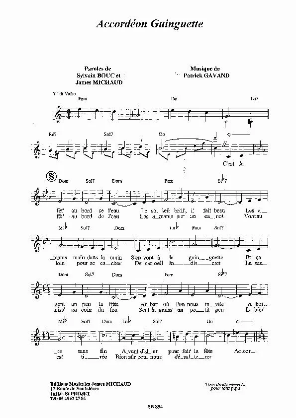 télécharger la partition d'accordéon Accordéon Guinguette (Valse) au format PDF