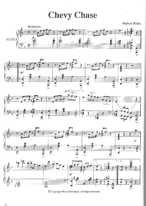 télécharger la partition d'accordéon Chevy Chase (Piano) au format PDF