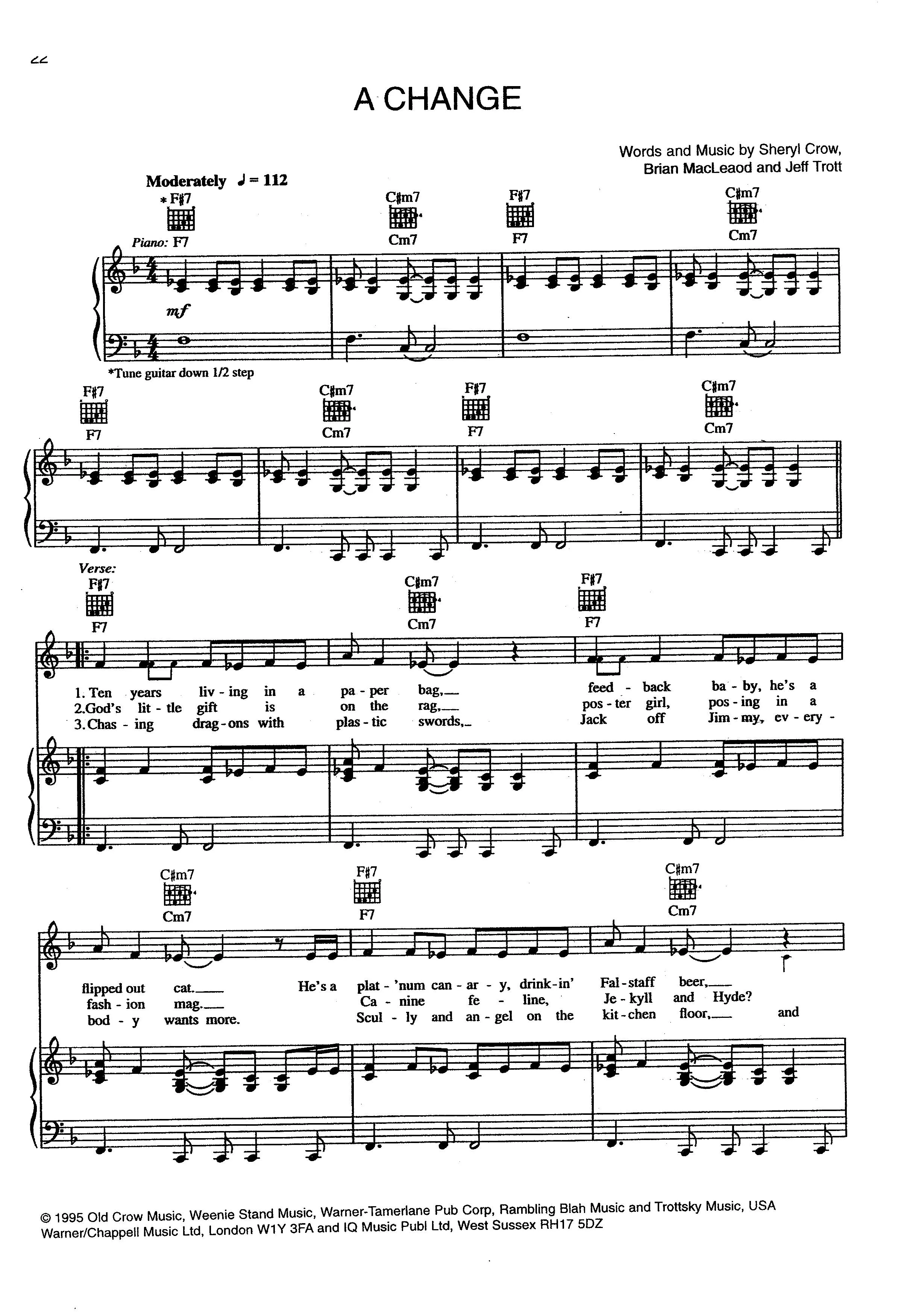 télécharger la partition d'accordéon A change (Disco Rock) au format PDF