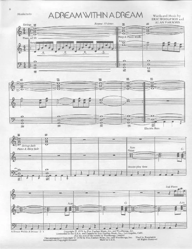 télécharger la partition d'accordéon A dream within a dream au format PDF