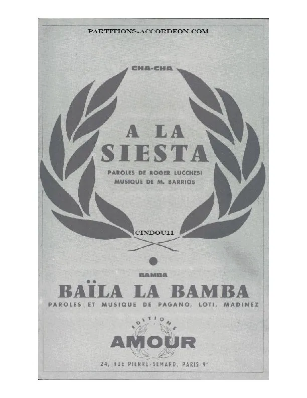 télécharger la partition d'accordéon Baïla la Bamba (Arrangement : Miguel Barrios) (Chant : Les Chakachas) (Orchestration Complète) au format PDF