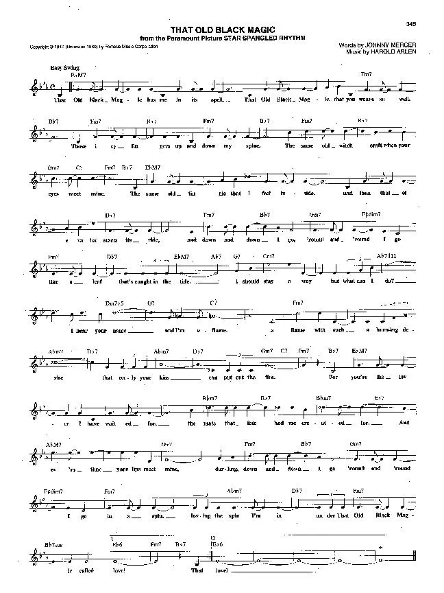 télécharger la partition d'accordéon That old black magic (Swing) au format PDF