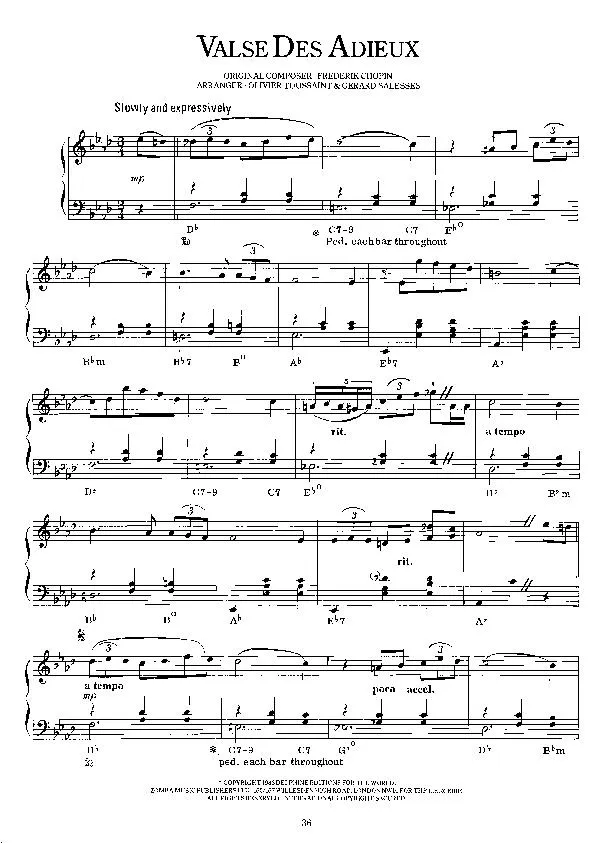 télécharger la partition d'accordéon Valse des adieux (D'après Frédéric Chopin) au format PDF