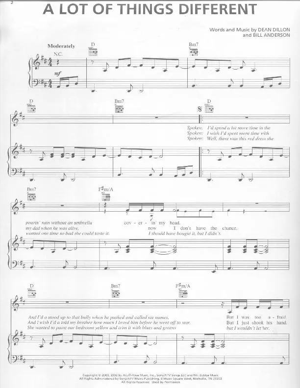 télécharger la partition d'accordéon A lot of things different (Interprète : Kenny Chesney) (Country Ballad) au format PDF
