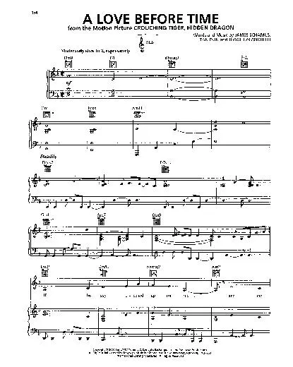 télécharger la partition d'accordéon A love before time (Extrait de : Crouching tiger Hidden dragon) (Interprète : Coco Lee) (Slow) au format PDF