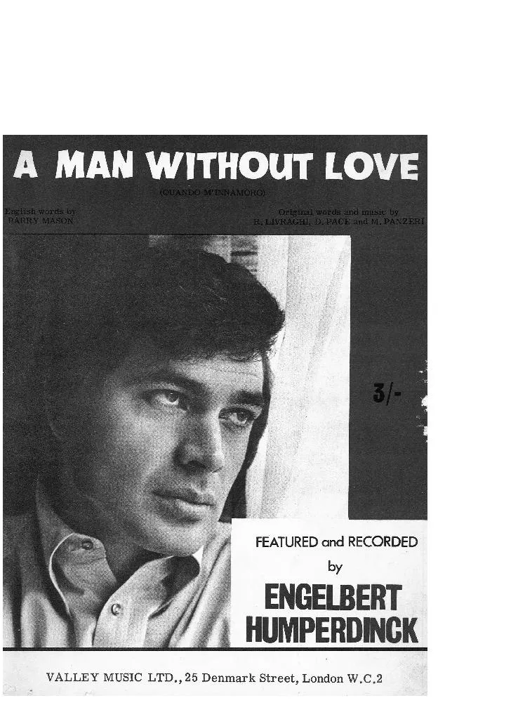télécharger la partition d'accordéon A man without love (Quando M'innamoro) (Interprète : Engelbert Humperdinck) (Slow) au format PDF