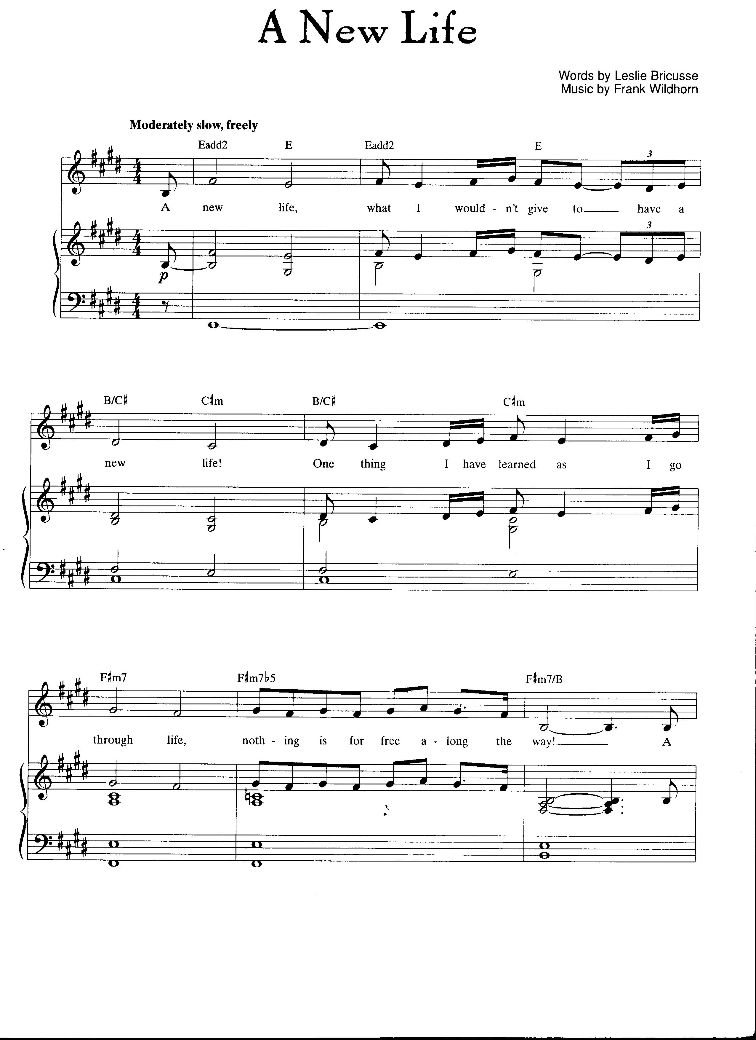 télécharger la partition d'accordéon A new life (Extrait de : Jekyll & Hyde) (Interprète : Colleen Sexton / Comme Lucy) (Slow) au format PDF