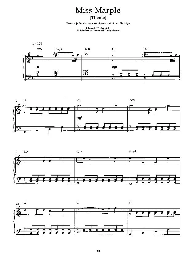 télécharger la partition d'accordéon Miss Marple (Theme) au format PDF