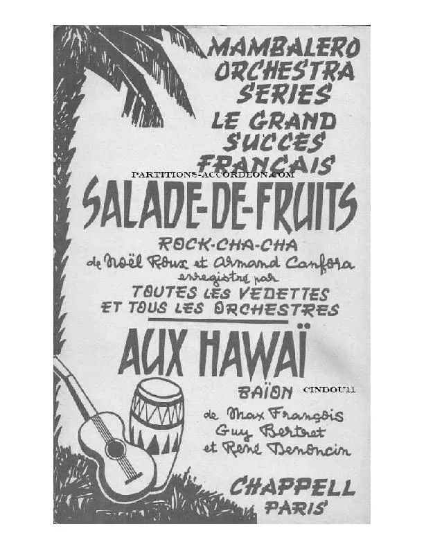 télécharger la partition d'accordéon Salade de fruits (Chant : Bourvil) (Orchestration Complète) au format PDF