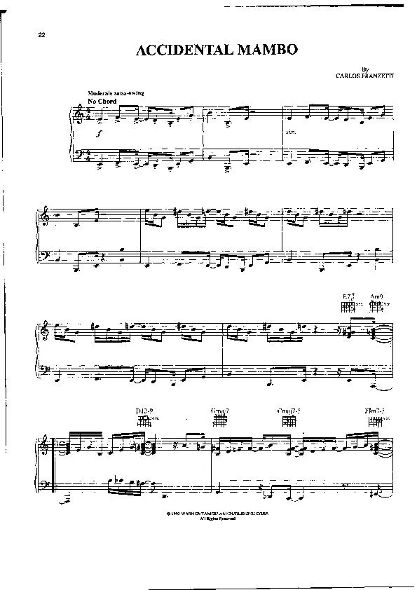 télécharger la partition d'accordéon Accidental Mambo (Interprète : Mambo All Stars) (Salsa Swing) au format PDF