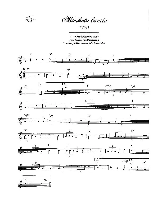 télécharger la partition d'accordéon Minhota Bonita (Recueillie par : Nelson Conceição) (Transcription de : Hermenegildo Guerreiro) (Vira) au format PDF