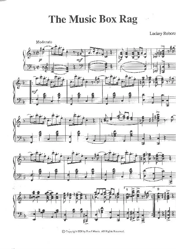 télécharger la partition d'accordéon The Music Box Rag au format PDF