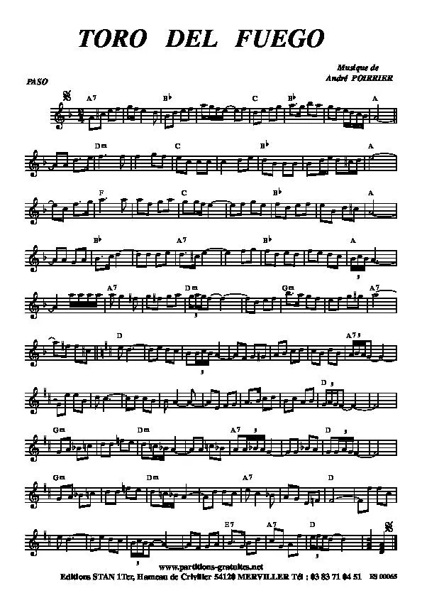 télécharger la partition d'accordéon Toro del Fuego (Paso Doble) au format PDF