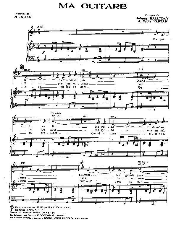 télécharger la partition d'accordéon Ma guitare au format PDF