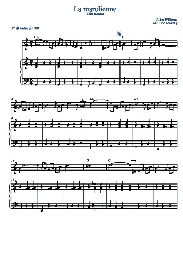 télécharger la partition d'accordéon La Marolienne (Arrangement : Luc Markey) (valse Musette) (Relevé) au format PDF