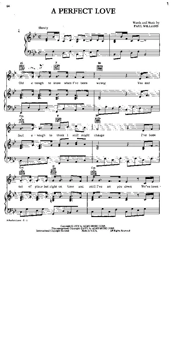 télécharger la partition d'accordéon A perfect love (Interprète : Ray Charles) (Slow) au format PDF