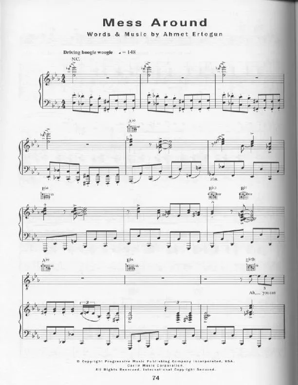 télécharger la partition d'accordéon Mess around (Interprète : Ray Charles) (Boogie Woogie) au format PDF
