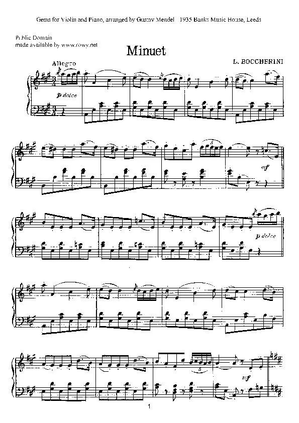 télécharger la partition d'accordéon Minuet (Menuet) (Arrangement : Gustav Mendel) au format PDF