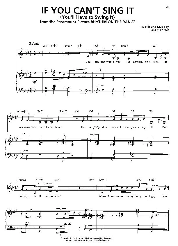 télécharger la partition d'accordéon If you can't sing it (You'll have to swing it) (Interprète : Ella Fitzgerald) (Slow) au format PDF