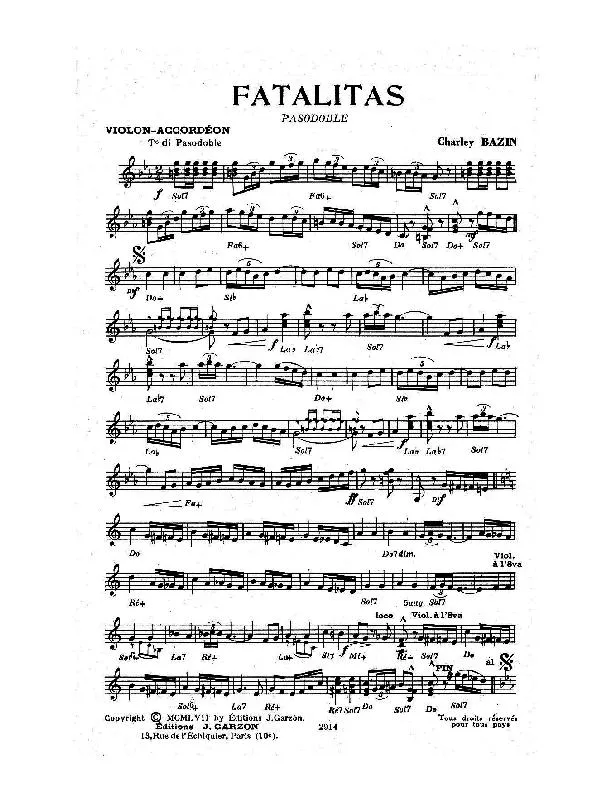 télécharger la partition d'accordéon Fatalitas (Paso Doble) au format PDF