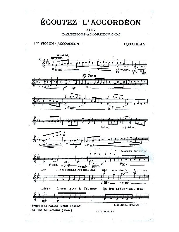 télécharger la partition d'accordéon Ecoutez l'accordéon (Orchestration) (Java) au format PDF