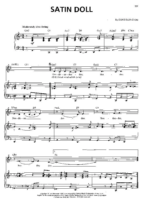 télécharger la partition d'accordéon Satin doll (Interprète : Ella Fitzgerald) (Slow Fox) au format PDF