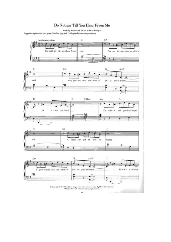 télécharger la partition d'accordéon Do Nothin'Till You Hear From Me au format PDF