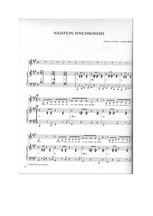 télécharger la partition d'accordéon Natation Synchronisée au format PDF