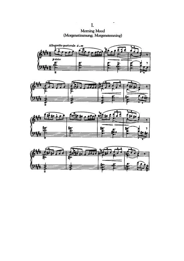 télécharger la partition d'accordéon Morning Mood (Morgenstimmung) (Morgenstemning) (Au Matin) (De : Peer Gynt) (Piano) au format PDF