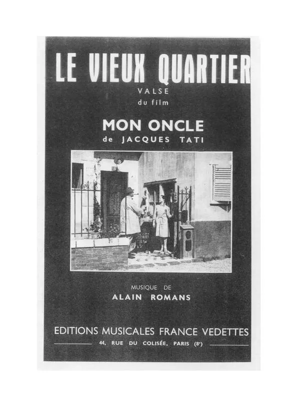 télécharger la partition d'accordéon Le vieux quartier (Du film : Mon Oncle de Jacques Tati) (Valse) au format PDF