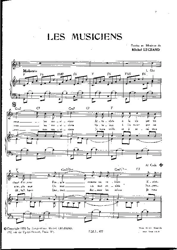 télécharger la partition d'accordéon Les musiciens au format PDF