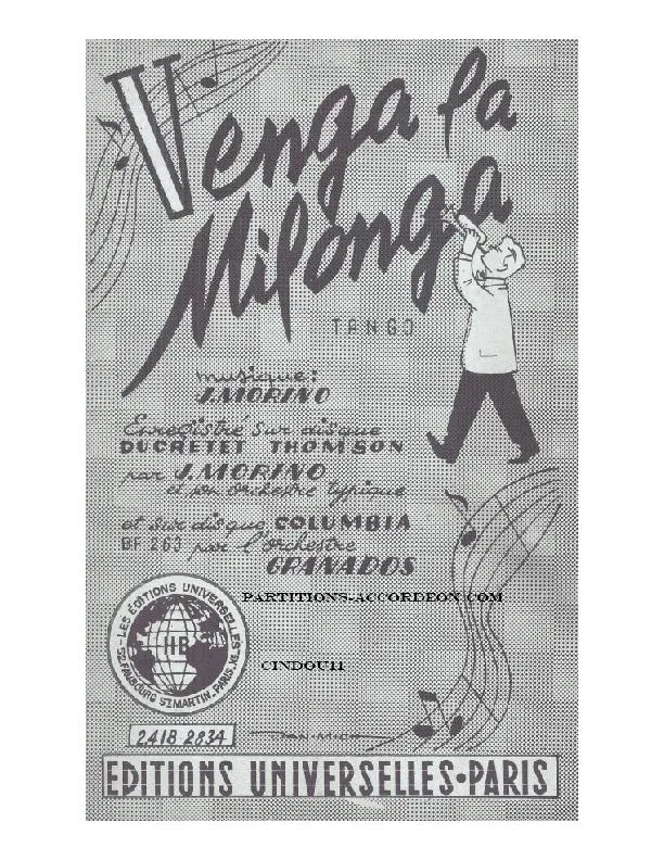 télécharger la partition d'accordéon Venga la Milonga (Orchestration Complète) (Tango) au format PDF
