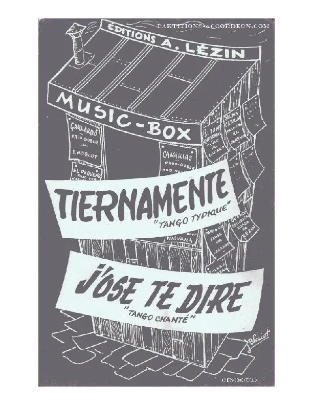 télécharger la partition d'accordéon J'ose te dire (Orchestration) (Tango Chanté) au format PDF