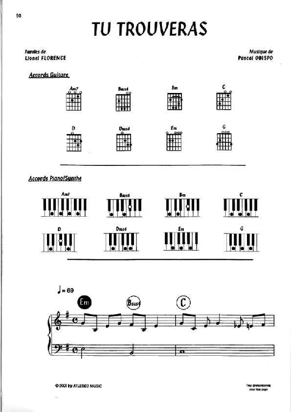 télécharger la partition d'accordéon Tu trouveras (Chant : Natasha St-Pier) au format PDF