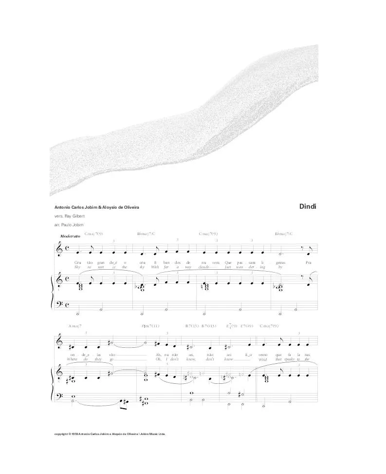 télécharger la partition d'accordéon Dindi (Arrangement : Paulo Jobim) (Samba) au format PDF
