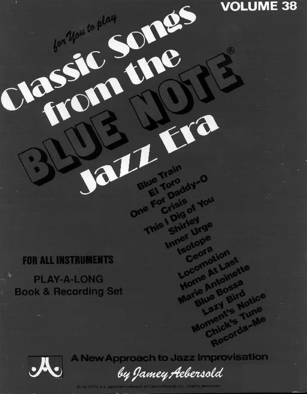 télécharger la partition d'accordéon Classic songs from the Blue Note Jazz Era (volume 38) (17 titres) au format PDF
