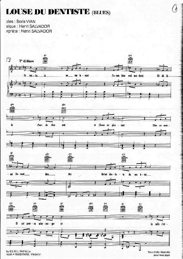 télécharger la partition d'accordéon Blouse du dentiste (Blues) au format PDF