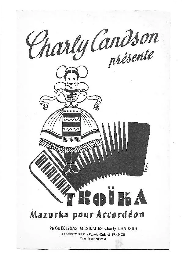 télécharger la partition d'accordéon Troïka (Mazurka pour 1 ou 2 ou 3 Accordéons) au format PDF