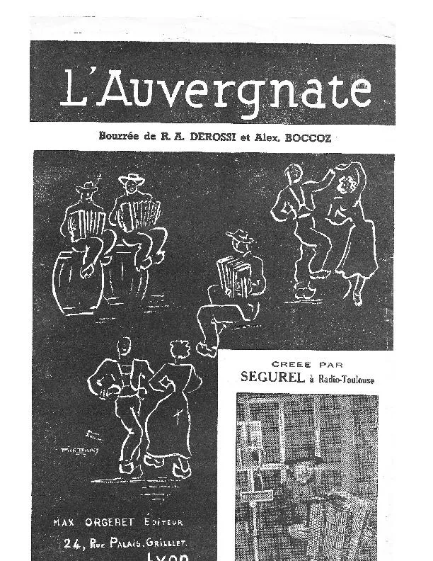 télécharger la partition d'accordéon L'Auvergnate (Créée par : Jean Ségurel) (Bourrée) au format PDF