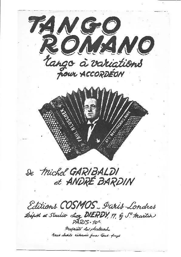 télécharger la partition d'accordéon Tango Romano (Tango à Variations) au format PDF