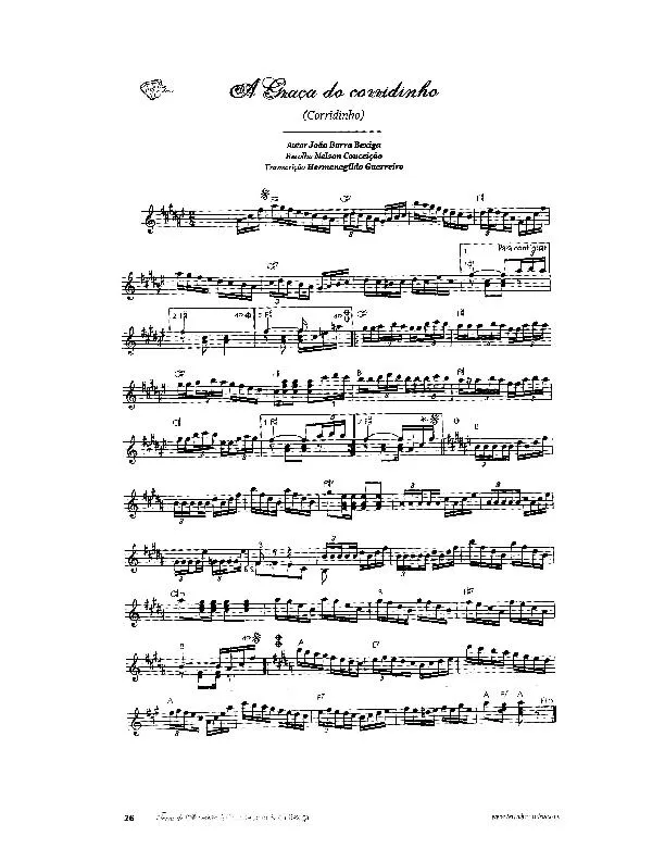 télécharger la partition d'accordéon A graça do corridinho (Recuellie par : Nelson Conceição) (Transcription de : Hermenegildo Guerreiro) au format PDF